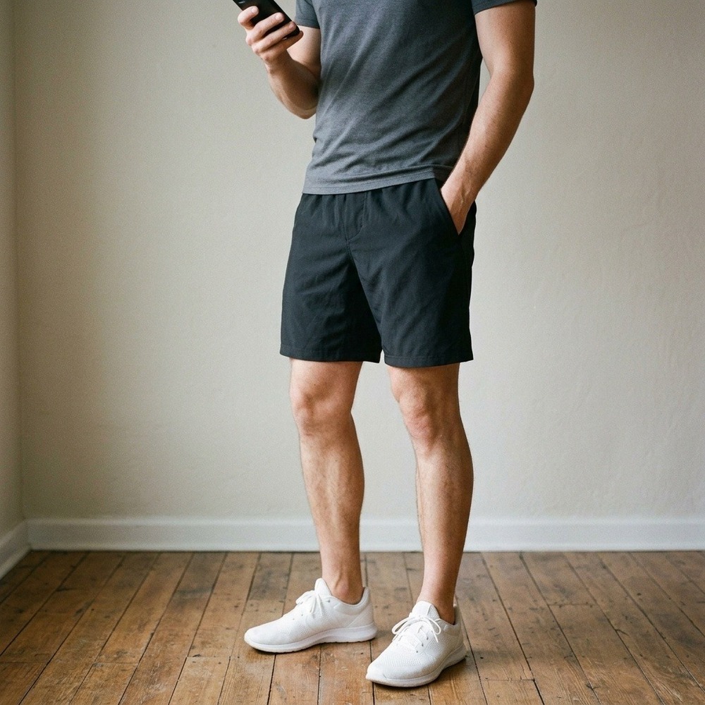Lululemon Pace Breaker Lined Short 7" Mens Small Black Inner Drawstring Running